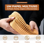 Protetor Anti-Sujeira Air Fryer Forro de Papel Antiaderente e Descartável - Clean Up [FRETE GRÁTIS]