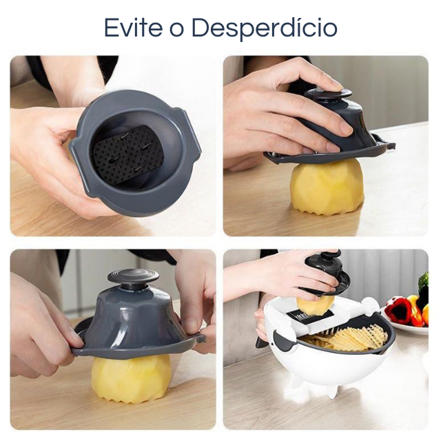 Fatiador e Escorredor Multifuncional 9 em 1 - Magic Cutter