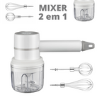 Mini Batedeira e Processador de Alimentos sem Fio - Mixer 2 em 1
