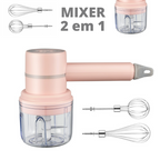 Mini Batedeira e Processador de Alimentos sem Fio - Mixer 2 em 1
