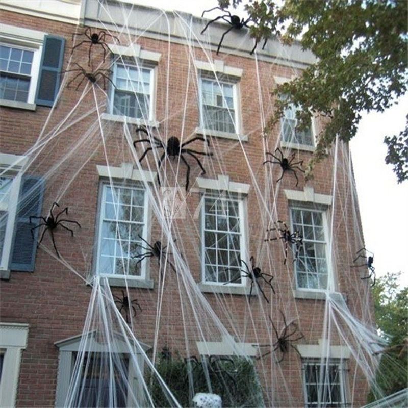Aranha Negra Gigante - Decoração de Halloween fachada casa