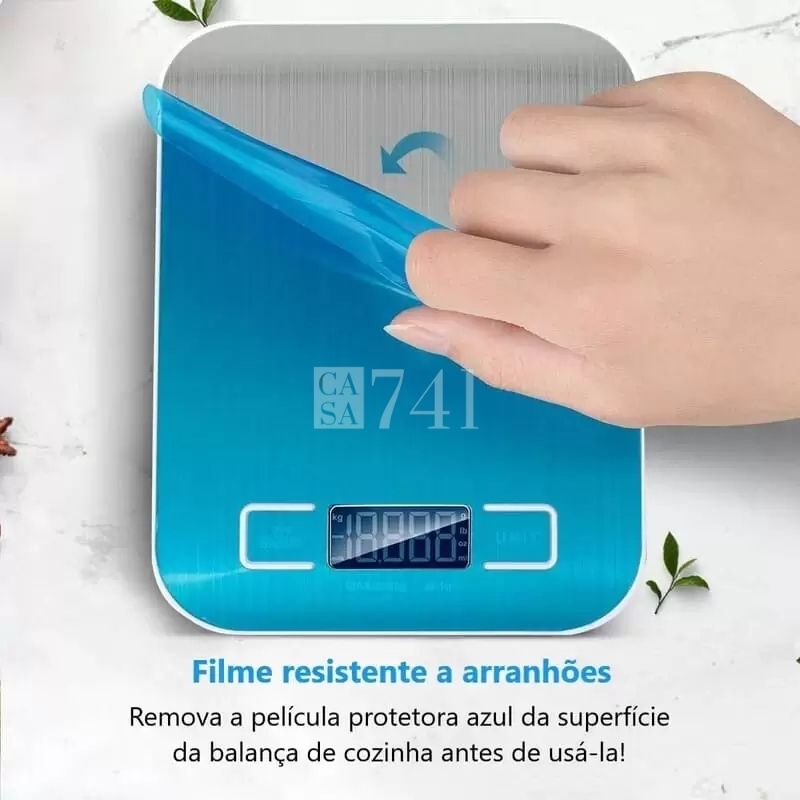 Balança Digital de Precisão 10kg para Cozinha - Aço Inoxidável