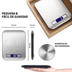 Balança Digital de Precisão 10kg para Cozinha - Aço Inoxidável