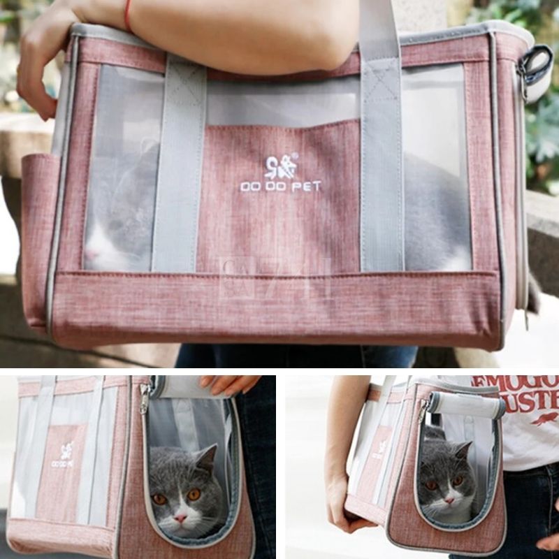 Bolsa de Transporte para Gato de Ombro Respirável para Viagem e Passeio 