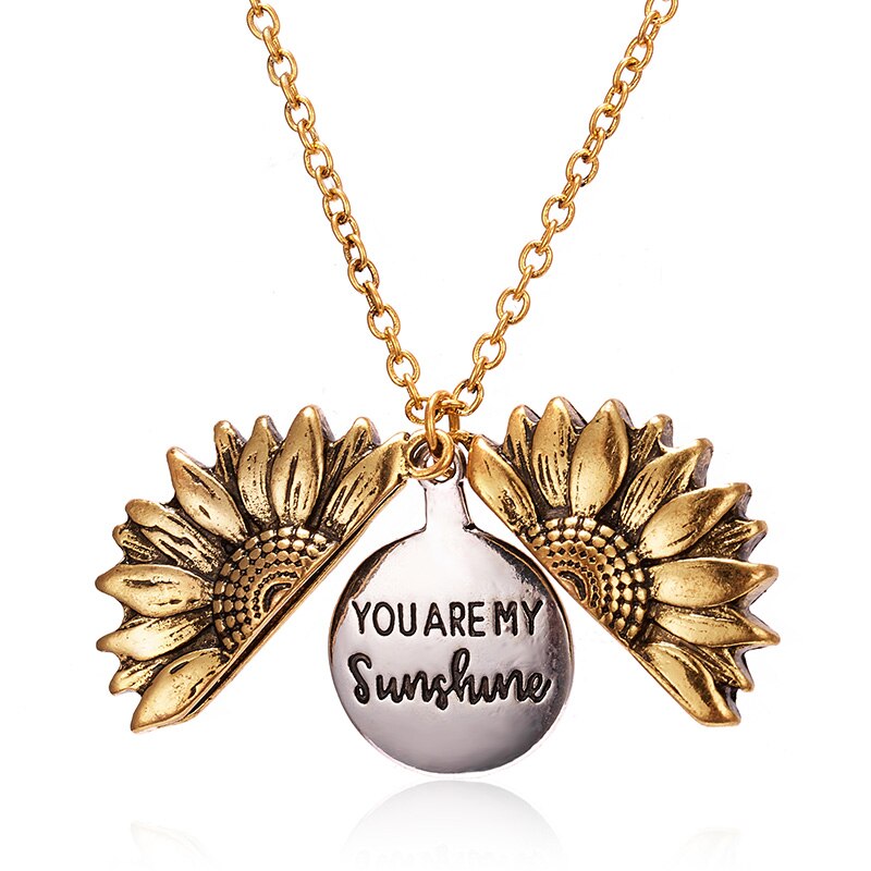 Colar de Girassol "You Are My Sunshine" - Aço Inoxidável