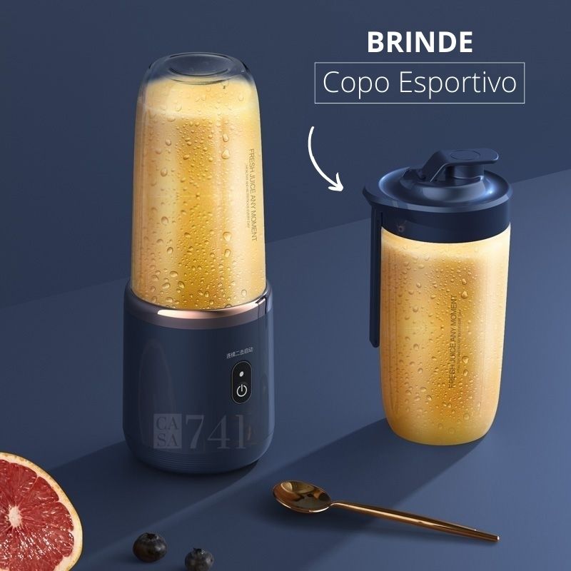 Copo Liquidificador Portátil Mini Misturador USB Recarregável 300ml [BRINDE COPO ESPORTIVO]