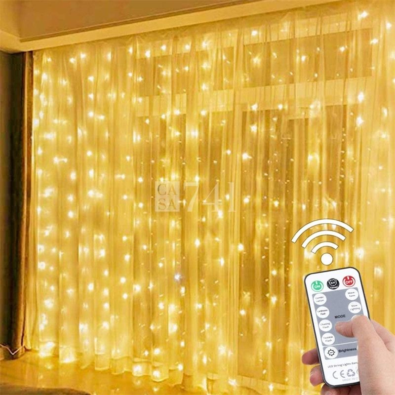 Cortina de Luzes Enfeites Decoração de Natal em LED - 3 Metros