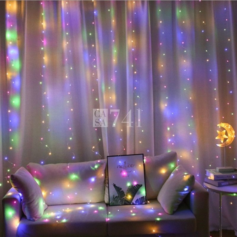 Cortina de Luzes Enfeites Decoração de Natal em LED - 3 Metros