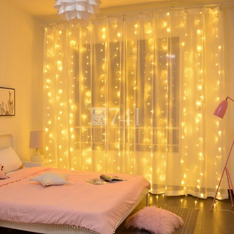 Cortina de Luzes Enfeites Decoração de Natal em LED - 3 Metros