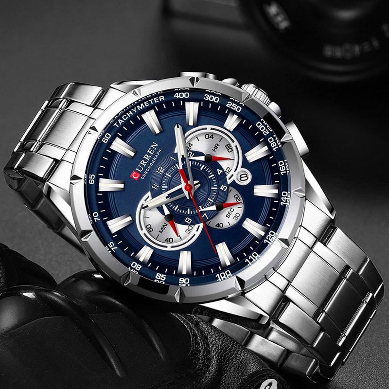 Relógio Masculino de Luxo Prata Style - ORIGINAL CURREN®