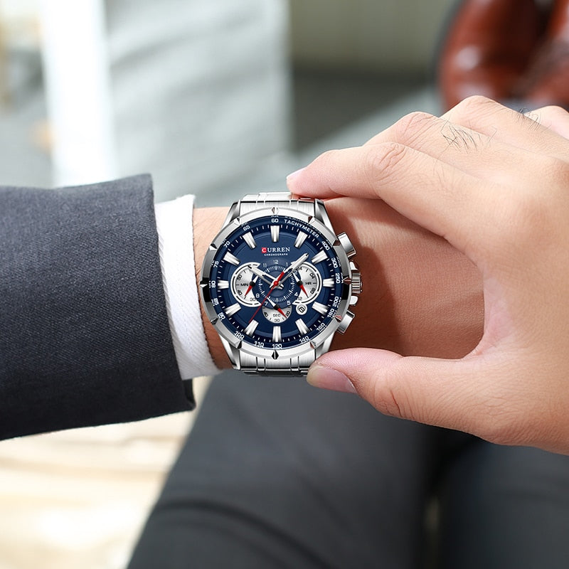 Relógio Masculino de Luxo Prata Style - ORIGINAL CURREN®