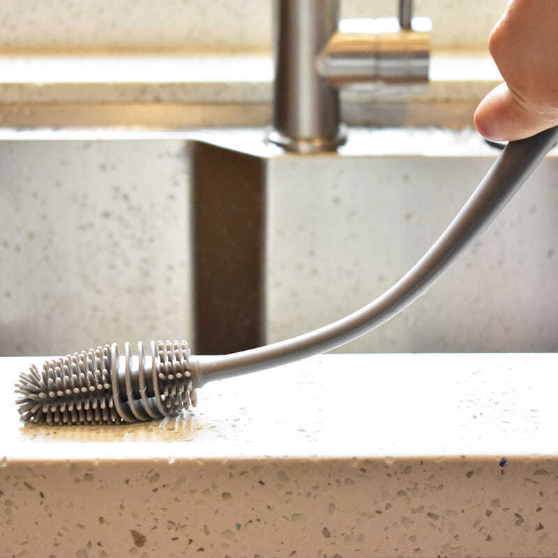 Escova de Limpeza para Copos, Garrafas e Mamadeiras - Cabo Anatômico