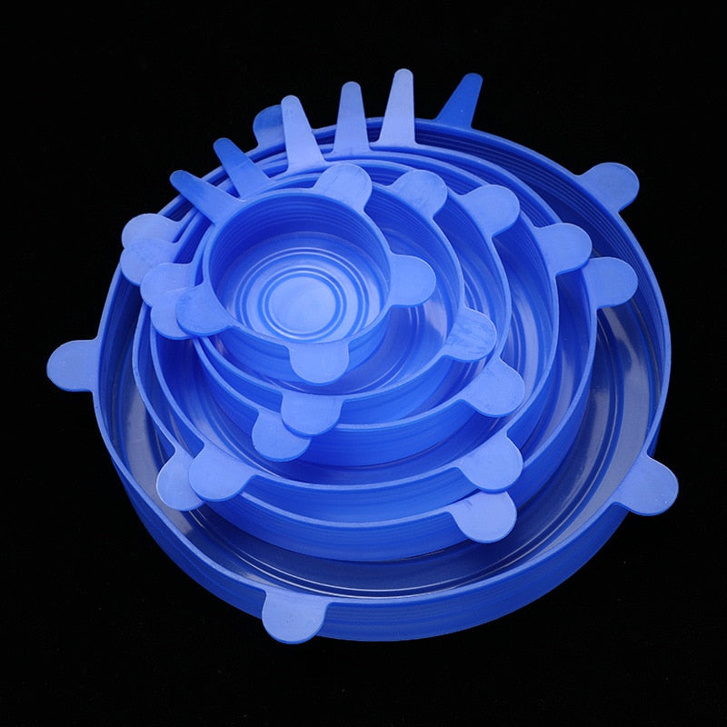 Tampas de Silicone Universal para Cozinha - Kit com 6 unidades