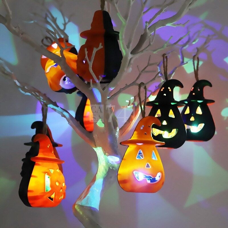 Lâmpada LED de Abobora para Decoração de Halloween