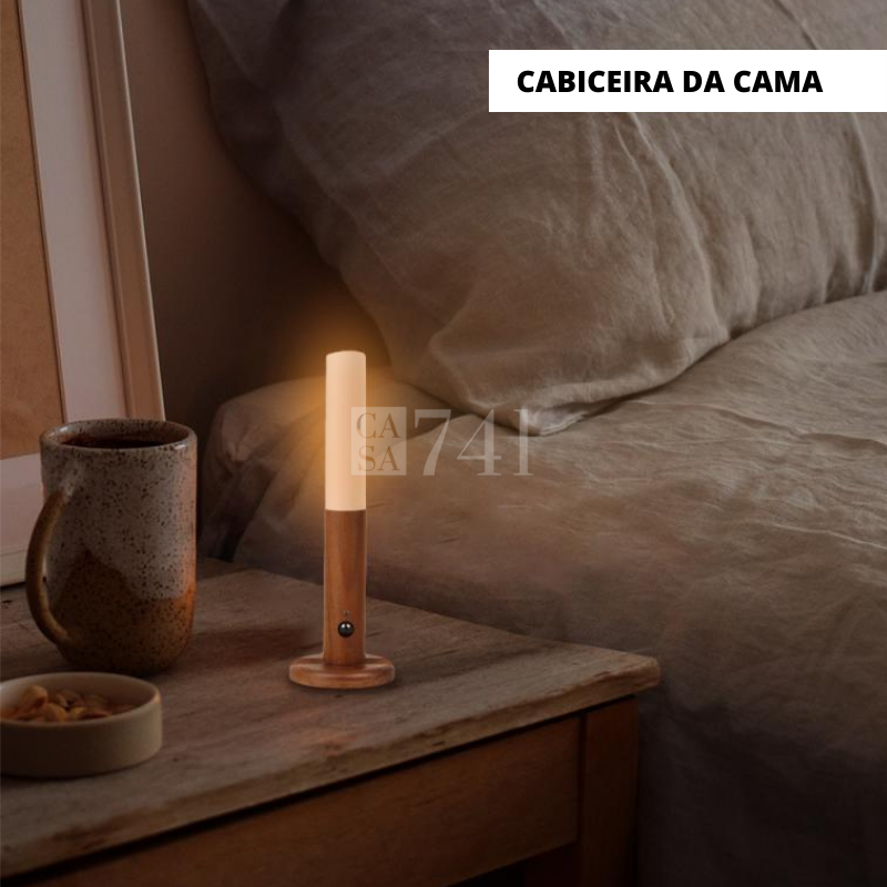 Luminária Luz LED de Parede com Sensor de Movimento Recarregável e Base Removível