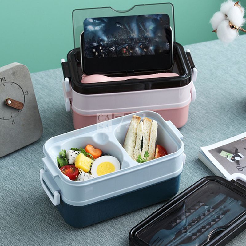 Marmita com 3 Compartimentos Herméticos e Talheres - Enjoy