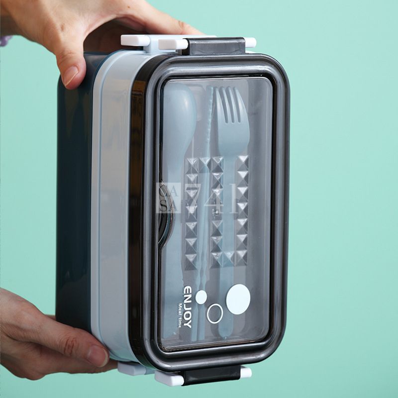 Marmita com 3 Compartimentos Herméticos e Talheres - Enjoy