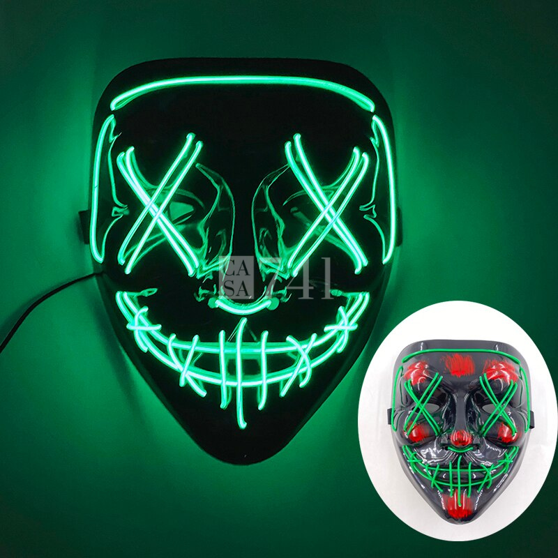 Máscara Halloween e Cosplay LED NEON para Fantasias