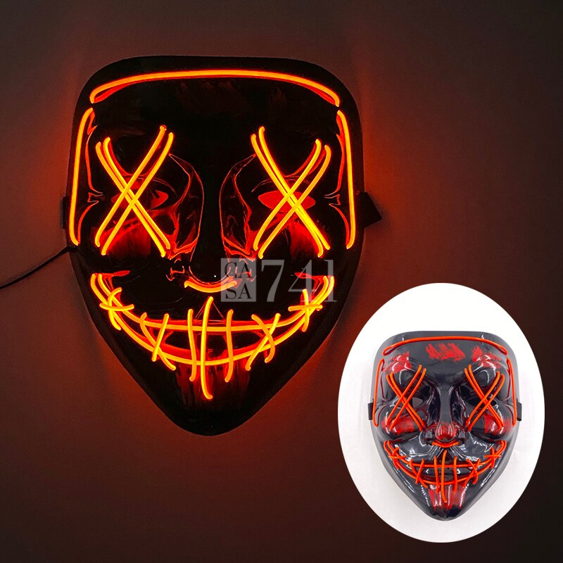 Máscara Halloween e Cosplay LED NEON para Fantasias