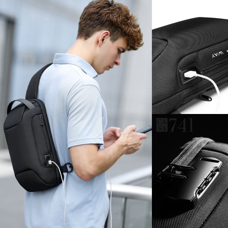 Mochila Compacta com Trava Antifurto e Material Resistente a Água - BANGE