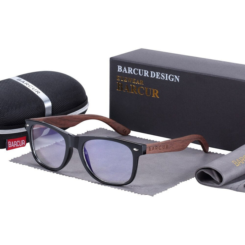 Óculos de Sol Masculino Madeira Lentes Polarizadas Proteção UV400 BARCUR Amadeirado