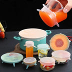 Tampas de Silicone Universal para Cozinha - Kit com 6 unidades